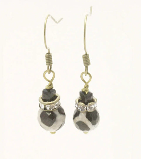 Black and White Dalmatian Jasper Drop Earrings – Handcrafted Gemstone Jewelry | Made in USA by Michelle Marie Boutique Michelle Marie Boutique  Earrings