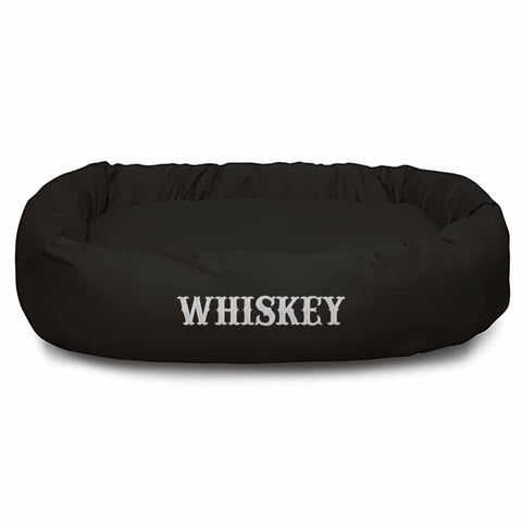 Personalized Poly Cotton Bagel Dog Bed – Durable Comfort – Handmade San Antonio TX | Made in USA Majestic Pet 