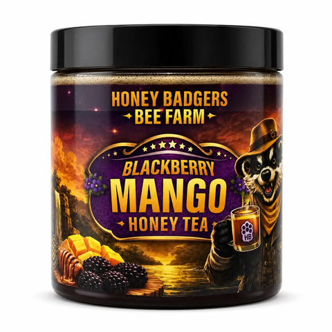 Blackberry Mango Honey Tea Blend – Raw Florida Honey Infused Tea Mix | Artisan Crafted Made in USA Honey Badgers Bee Farm  All natural Tea