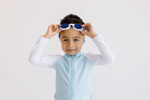 Blaze Blue Flame Print Swim Goggles – Tangle-Free Strap, Anti-Fog Lenses, One Size Fits Ages 3+ | Assembled In USA Splash Place  Swim Goggles