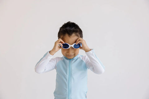 Blaze Blue Flame Print Swim Goggles – Tangle-Free Strap, Anti-Fog Lenses, One Size Fits Ages 3+ | Assembled In USA Splash Place  Swim Goggles