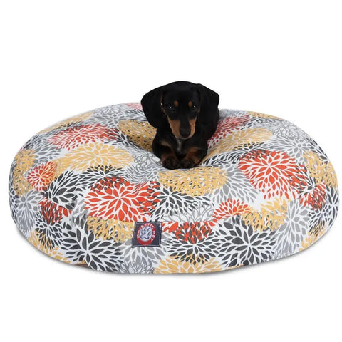Blooms Floral Round Dog Bed – Plush Comfort Cushion | Handmade in USA Majestic Pet