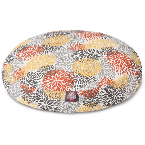Blooms Floral Round Dog Bed – Plush Comfort Cushion | Handmade in USA Majestic Pet