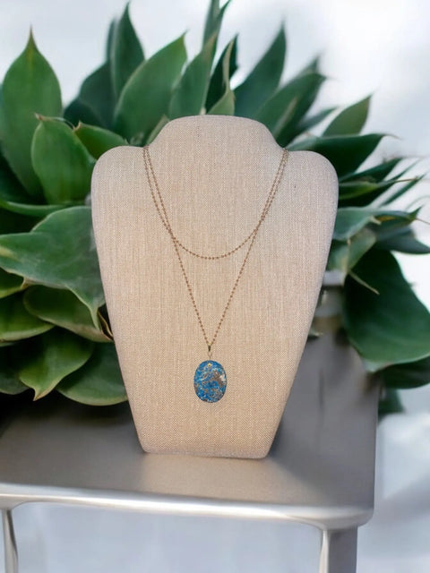 Blue Crazy Lace Agate Pendant Necklace – Calming Natural Stone Jewelry | Handmade in USA – Adjustable Chain Michelle Marie Boutique  Necklaces