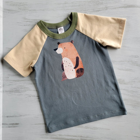 Blue - Kids Animals Tshirt - Organic American Made Cotton Adventure Clothes Company 