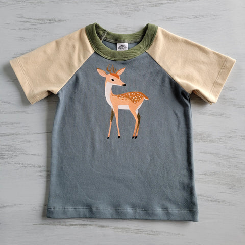 Blue - Kids Animals Tshirt - Organic American Made Cotton Adventure Clothes Company 