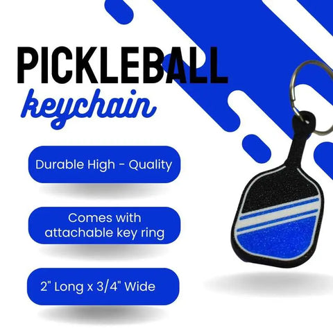 Blue Miniature Pickleball Paddle Keychain – Durable Design | Made in USA Chatelet Manufacturing 