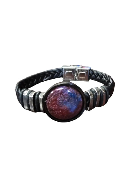 Blue Red Purple Glitter Resin Leather Cuff Bracelet – Adjustable Fit | Made in USA Michelle Marie Boutique  Bracelets