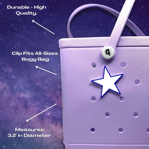 Blue White Star Charm for Tote Bags – Made in USA | Bogletts Chatelet Manufacturing 