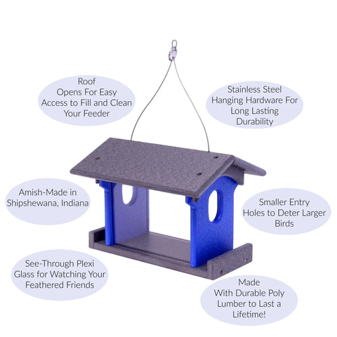Bluebird Mealworm Feeder – Eco-Friendly Poly Lumber Bird Feeder | Handmade in USA Amish Amish Toy Box  bird feeder