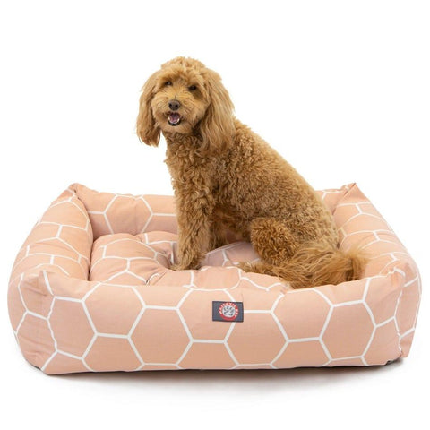 Hexo Shapes Plush Dog Bed – Luxe Bagel Style | Made in USA – San Antonio Texas Majestic Pet 