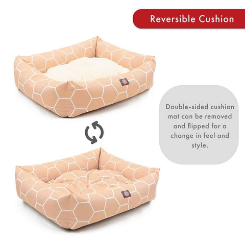 Hexo Shapes Plush Dog Bed – Luxe Bagel Style | Made in USA – San Antonio Texas Majestic Pet 