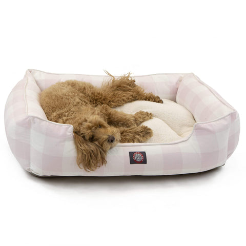 Anderson Check Plush Pet Lounge Bed – Soft Cotton Blend | Made in USA Majestic Pet 