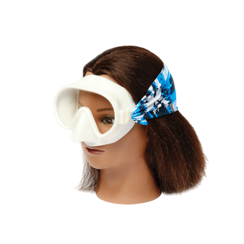 Boardwalk Youth Swim Mask 4-8 Years – Blue White Abstract Palm Print – Splash Place Goggles | Assembled In USA Splash Place  Youth Swim Mask