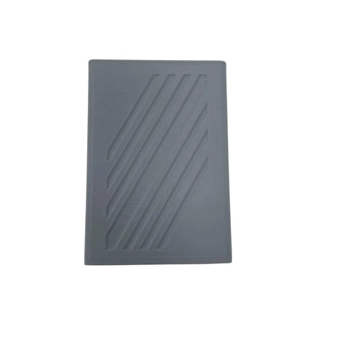 The Chatelet Manufacturing Boat Phone Holder, a gray weatherproof mount with diagonal lines, holds any phone and easily attaches to any boat. Made in the USA, it’s shown flat against a plain white background.