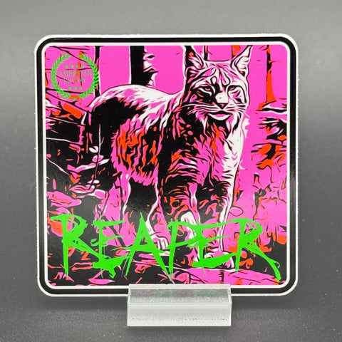 Bobcat Reaper Sticker – Vibrant Pink Design – Durable Decal | Made in USA American Lictor  Vinyl Stickers