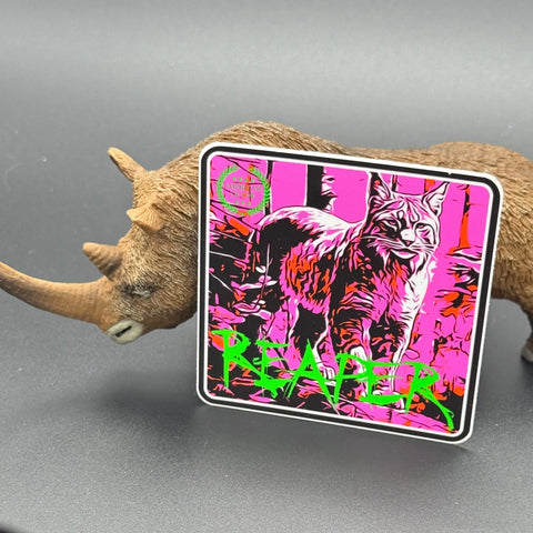 Bobcat Reaper Sticker – Vibrant Pink Design – Durable Decal | Made in USA American Lictor  Vinyl Stickers