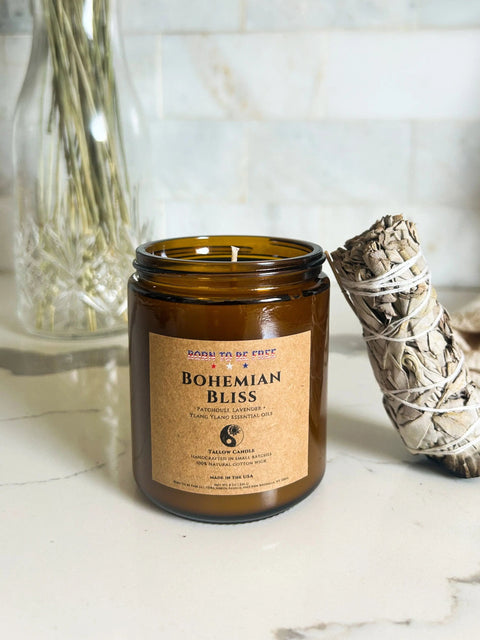 Bohemian Bliss Tallow Candle Born to be Free  Candle 33.99 8 oz