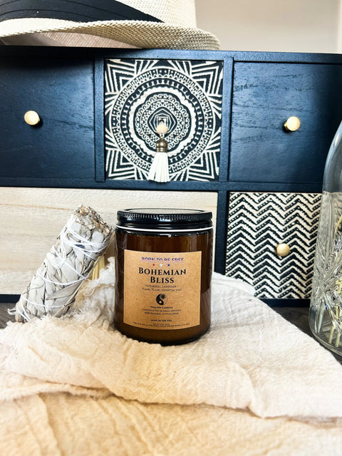 Bohemian Bliss Tallow Candle Born to be Free  Candle