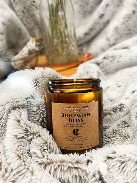 Bohemian Bliss Tallow Candle Born to be Free  Candle