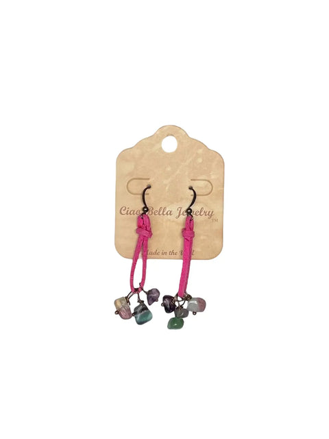 Bohemian Leather Teardrop Earrings With Natural Apatite Stones – Lightweight Hypoallergenic Jewelry | Made in USA Michelle Marie Boutique  Earrings