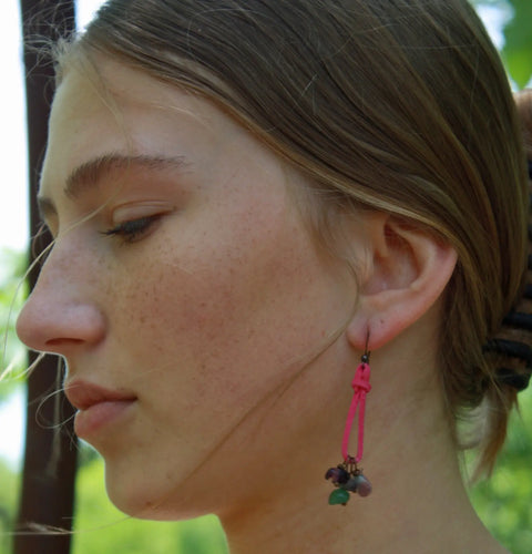 Bohemian Leather Teardrop Earrings With Natural Apatite Stones – Lightweight Hypoallergenic Jewelry | Made in USA Michelle Marie Boutique  Earrings