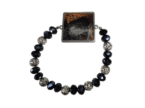 Bohemian Resin Pendant Bracelet – Handmade Crystal Beaded Stretch Jewelry | Made in USA Unique Design Michelle Marie Boutique  Bracelets
