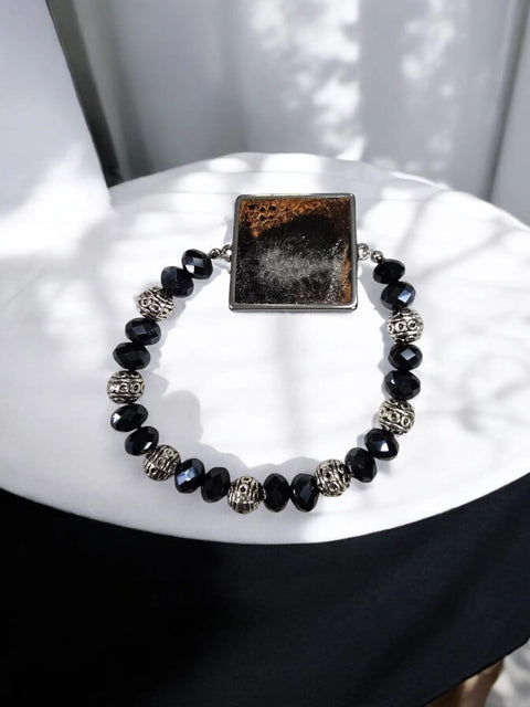 Bohemian Resin Pendant Bracelet – Handmade Crystal Beaded Stretch Jewelry | Made in USA Unique Design Michelle Marie Boutique  Bracelets