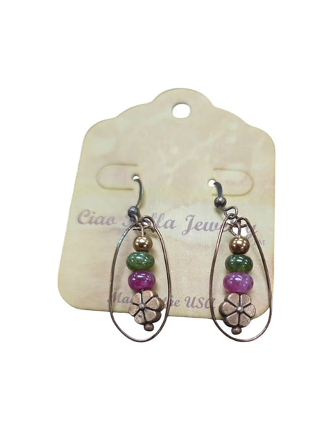 Bohemian Style Copper Dangle Earrings With Genuine Agate Stones – Lightweight Artisan Jewelry | Made in USA Michelle Marie Boutique  Earrings