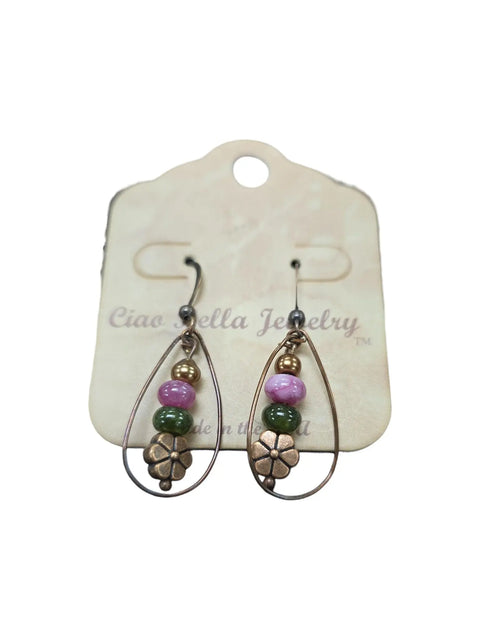 Bohemian Style Copper Dangle Earrings With Genuine Agate Stones – Lightweight Artisan Jewelry | Made in USA Michelle Marie Boutique  Earrings