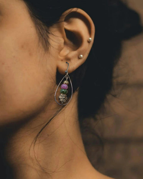Bohemian Style Copper Dangle Earrings With Genuine Agate Stones – Lightweight Artisan Jewelry | Made in USA Michelle Marie Boutique  Earrings