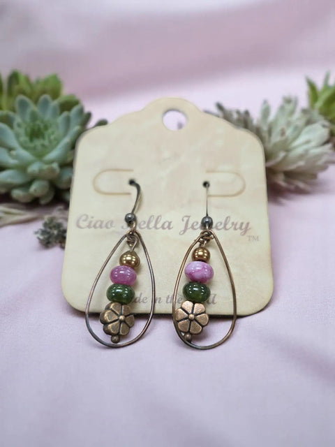 Bohemian Style Copper Dangle Earrings With Genuine Agate Stones – Lightweight Artisan Jewelry | Made in USA Michelle Marie Boutique  Earrings