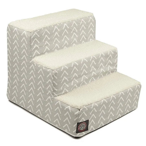 Boho Arrow 3-Step Heavy Duty Pet Stairs – Removable Slipcover | Made in USA Majestic Pet