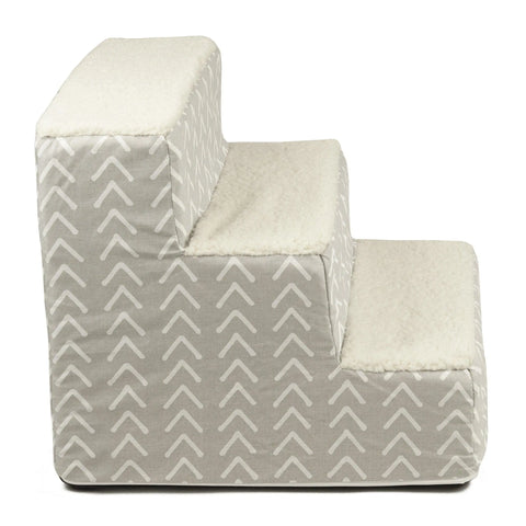 Boho Arrow 3-Step Heavy Duty Pet Stairs – Removable Slipcover | Made in USA Majestic Pet