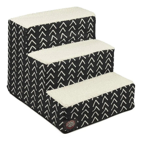 Boho Arrow 3-Step Heavy Duty Pet Stairs – Removable Slipcover | Made in USA Majestic Pet