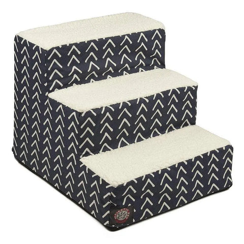 Boho Arrow 3-Step Heavy Duty Pet Stairs – Removable Slipcover | Made in USA Majestic Pet