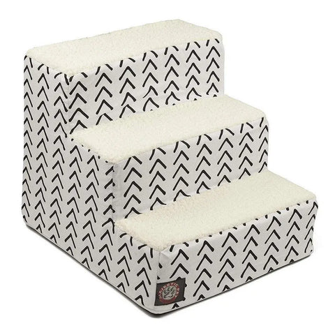 Boho Arrow 3-Step Heavy Duty Pet Stairs – Removable Slipcover | Made in USA Majestic Pet