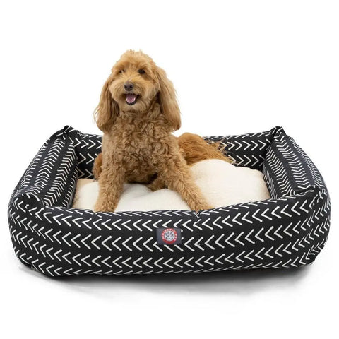 Boho Arrow Plush Pet Bed – Luxurious Cozy Dog and Cat Lounger | Made in USA Majestic Pet