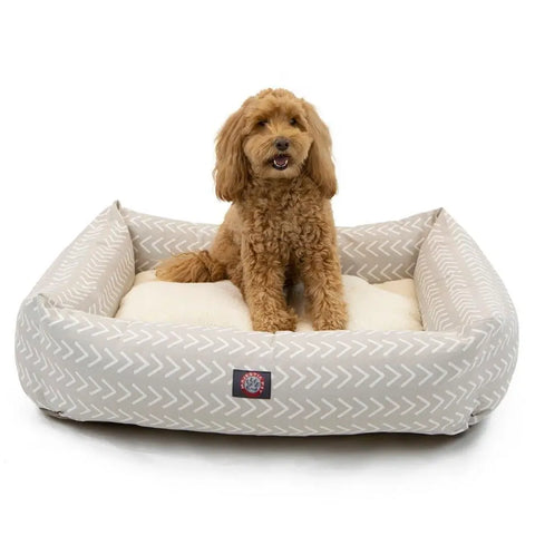 Boho Arrow Plush Pet Bed – Luxurious Cozy Dog and Cat Lounger | Made in USA Majestic Pet