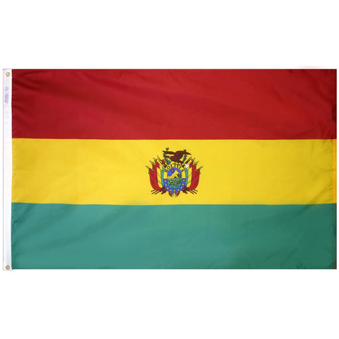 Bolivia National Flag 3x5 Ft – Durable 200 Denier Outdoor Nylon with UV-Resistant SolarGuard Dye | Made in USA Freedom Flag and Pole 