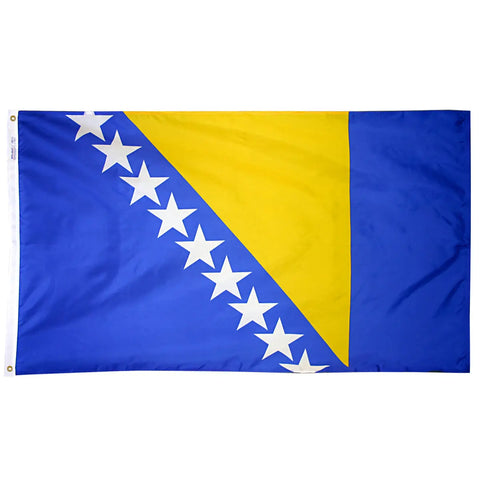 Bosnia & Herzegovina Outdoor Flag 200 Denier Nylon with UV-Resistant SolarGuard Dyes | Made in USA Freedom Flag and Pole 