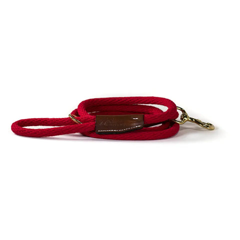 Braided Cotton Rope Dog Leash – Soft Durable Pet Leash with Leather Accents | Made in USA Auburn Leathercrafters  item