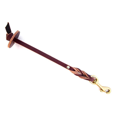 Braided Leather Dog Training Tab – 12 Inch Correction Pull Strap in Burgundy or Black | Made in USA Auburn Leathercrafters  item