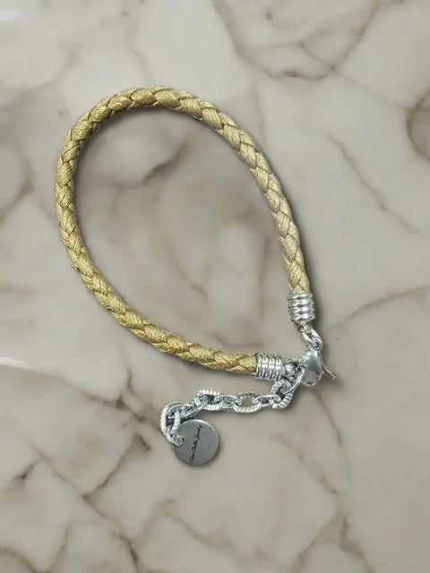 Braided Leather Military Charm Bracelet 7-8.25 Inch Adjustable – Veteran Gift | Made in USA Michelle Marie Boutique  Bracelet
