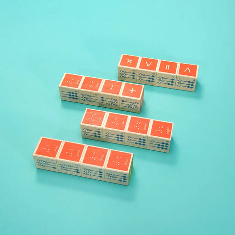 Braille Math Learning Blocks Set 16 Pc – 1.75 Inch Wooden Cubes for Kids | Uncle Goose Made in USA Uncle Goose  Abilities