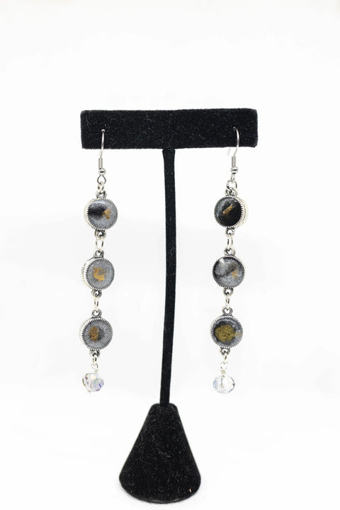 Brain Cancer Awareness Drop Earrings – Go Gray Resin Design | Handmade in USA Michelle Marie Boutique 
