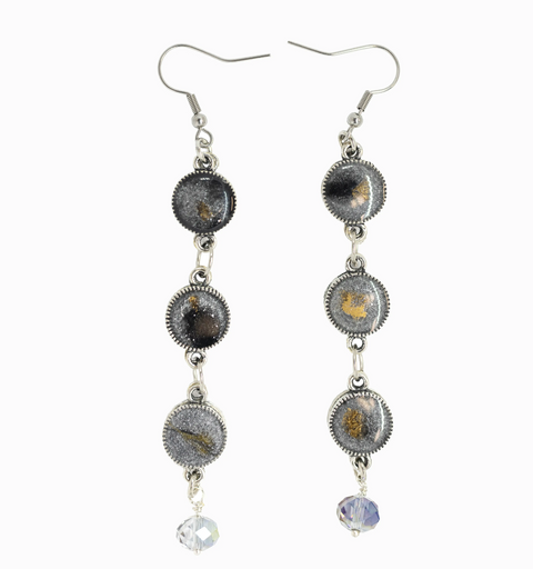 Brain Cancer Awareness Drop Earrings – Go Gray Resin Design | Handmade in USA Michelle Marie Boutique 