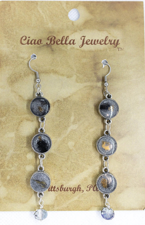 Brain Cancer Awareness Drop Earrings – Go Gray Resin Design | Handmade in USA Michelle Marie Boutique 