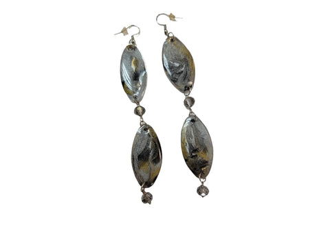 Brain Cancer Awareness Earrings 4.5 Inch Drop – Go Gray Resin Dangle Jewelry | Made in USA Michelle Marie Boutique 