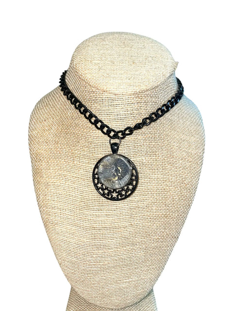 Brain Cancer Awareness Gray Starry Night Pendant Necklace – Adjustable Silver Chain | Made in USA Michelle Marie Boutique  Pendant Necklace